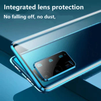Magnet Adsorption Cover For Vivo Y27 4G 5G Y21e Y21A Y21G Y21T Y27S Y28 Lens Protection Double Sided Tempered Glass Metal Cases