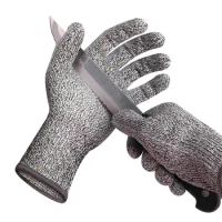 Anti Cut Proof Gloves Hot Sale Grey Black HPPE EN388 ANSI Anti-cut Level 5 Safety Work Gloves Cut Resistant Gloves