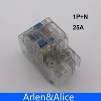 Transparent 1P+N 25A 230V~ 50HZ/60HZ Residual current Circuit breaker with over current and Leakage protection RCBO