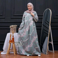 Baju Gamis Batik Wanita Kombinasi Polos Terbaru Kekinian Jumbo Modern Katun Motif Muslim Panjang Bel