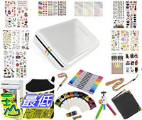 [8美國直購] Polaroid ZIP Mobile Printer Gift Bundle ZINK 9 Unique Colorful Sticker Sets Pouch Twin Tip Markers _T01