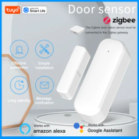 Smart Door Sensor,Tuya WiFi&amp;ZigBee Window Contact Sensor Work with Alexa&amp;Google, Trigger Phone Notification, Phone Alarm