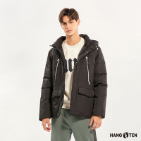 Hang Ten-男裝-恆溫多功能-石墨烯防風防輕潑水抗靜電貼合保暖外套-黑