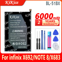 6000mAh KiKiss Battery BL-51BX For infinix X692 NOTE 8 8i X683 HOT 10 X682B note8 hot10