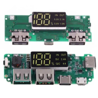 Lithium Battery Charger Board LED Dual USB 5V 2.4A Micro/Type-C USB Mobile Power Bank 18650 Charging Module