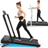 Treadmill with 15% Incline, 2 in 1 Auto Incline Foldable Treadmill with Remote Control, Folding Treadmills for Home Office, Incl