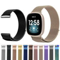 Metal Magnetic Strap For Fitbit Versa 4 3 2 Band Wristband Bracelet For Fitbit Versa Lite/Versa Sense 2 Strap Band