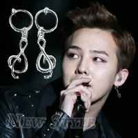 BIGBANG 權志龍 G-Dragon GD 同款個性音符穿刺耳環 (一對)