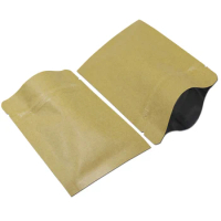 100pcs/Lot Retail Food Packaging Bags Kraft Paper Zipper Pouch, Coffee Package Bag Ziplock Aluminum Foil Paper Bag for Tea Nuts