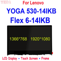 14.0'' For Lenovo Yoga 530-14IKB Yoga 530-14 Flex 6-14 6-14IKB Flex 6-14ARR LCD Display Touch Screen Digitizer Assembly Frame