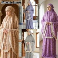 Mukena Motif KALISHA TERATAI Dewasa Katun Motif Premium Cantik