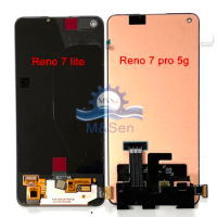 AMOLED Original For Oppo Reno 7 lite CPH2343 LCD Display Frame+Touch Panel Digitizer For Oppo Reno7 Pro 5G LCD PFDM00 Display