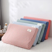 Soft Cotton Latex Pillow Case Cover Solid Color Plaid Sleeping Pillowcase For Memory Foam Pillow Latex Pillow 30x50CM