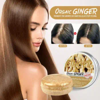 Sdotter 1pc Organic Ginger Shampoo Soap Natural Ginger Hair Regrowth Shampoo Bar Reduces Hair Loss Scalp Massage Moisturize Sham