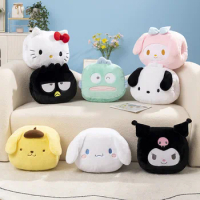 Anime Cartoon Sanrio Hello Kitty Kuromi Bad Badtz Maru Hangyodon Winter Plush Hand Warming Pillow Creative Sofa Seat Cushion