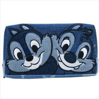 大賀屋 奇奇 蒂蒂 牛仔布 筆袋 化妝袋 收納包 包包 錢包 Disney 奇蒂 迪士尼 日貨 正版 J00013402