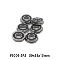 100pcs/lot F6006-2RS F6006RS F6006 2RS RS Flanged Bearing 30x55x13mm flange deep groove ball bearing