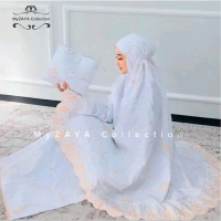 [BISA COD] Mukena Dewasa Grasela Full Bordir Bunga Teratai Free Tas Bawahan Cantik Katun Mewah Nyama