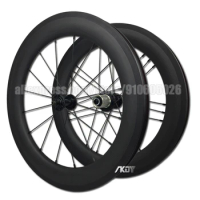 Carbon Folding Bike Wheels 20 Inch 406 Front 74mm Rear 130mm V Brake 10 11 Speed 14 16 18-21H G3 Holes Customized Wheel Set