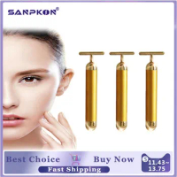 Facial Roller Massager 24k Gold Vibration Slimming Beauty Lift Skin Tightening Wrinkle Bar Face Firm Massage Stick
