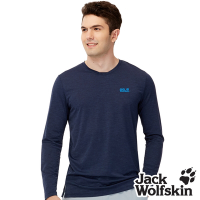 【Jack wolfskin 飛狼】男 涼感花紗抗UV排汗衣 T恤『靛藍』