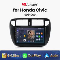 Junsun V1 AI Voice Wireless CarPlay Android Auto Radio For Honda Civic 1996 - 2001 4G Car Multimedia GPS 2din autoradio