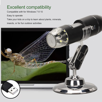 ASHATA USB ไมโครสโคปแบบดิจิตอล50X ไปยัง1600Xกล้องเอนโดสโคปพร้อมไฟ LED 8ดวงกล้องจุลทรรศน์แบบพกพาพร้อม