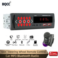 BQCC Car Radio 1 din MP3 Player Digital Bluetooth Car Stereo Player FM Radio Audio Music USB/SD with Steering Wheel Control
