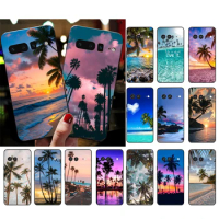 Beach Sea Palm Tree Phone Case For Google Pixel 8 7 Pro 7A 7 6A 6 Pro 5A 4A 3A Pixel 4 XL Pixel 5 6 4 3 3A XL