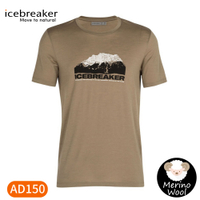 【Icebreaker 男 Tech Lite圓領短袖上衣AD150《冰山高峰-燧石褐》】IB105392/短T/T恤/運動短袖
