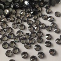 hot! newly arrival rhinestones of hot fix ss20 in black diamond with 7 big 7 small shiny stones for rhythmic clothes wholesale