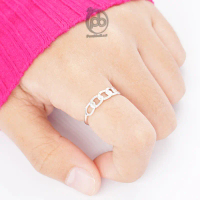 Cincin Perak Wanita Asli 925 Simple Motif Rantai Pancara