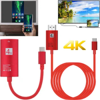 4K USB-C Type C Phone Adapter HD Video Connect Cable for MacBook Computer PC for Samsung Note20 10 S20 S10 S9 S8 To TV Projector
