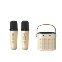 Home Family Singing Machine Microphone Karaoke Machine Portable Bluetooth 5.3 PA Speaker System with 1-2 Wireless Microphones