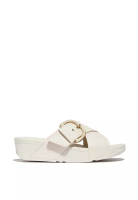 FitFlop FitFlop LULU Resin-Buckle Leather Cross Slides - Paris Beige (JE8-A99)
