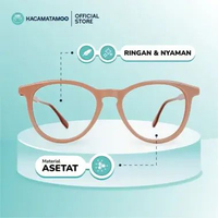 KACAMATAMOO Frame Kacamata Pria Wanita Oval OV K7071 | Classic Frame Simple & Kokoh Black Glossy