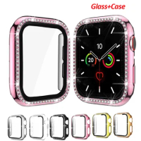 Glass+Case For Apple Watch series 6 5 4 3 44mm 40mm 42mm 38mm iWatch Tempered Screen Protector+cover Apple watch Accessories