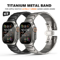Titanium Bracelet for Apple Watch Ultra 2 49mm 42MM 44mm Men Strap Link Bracelet For iWatch Series 9 8 7 45mm SE 4 5 6 3 ultra2