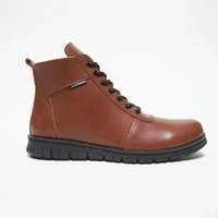 - Hollo Boots Sepatu Formal Pria Brown Pantofel Tinggi Resleting 42 Hollo High Brown