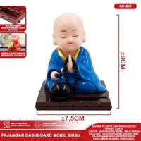 Pajangan Dashboard Mobil Dewa Uang Rejeki/Budha/Ganesha/Kwan Im-Hiasan Solar Power Premium BIKSU BIR