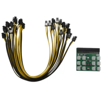 Power Module Breakout Board Kits with 12Pcs 6Pin to 6Pin Power Cable for HP1200W 750W PSU GPU Mining Ethereum ETH