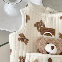 Teddy's Printed Pet Clothes Bear To Puppy Winter Dog Jacket Be Warm Tow Can Small Cartoon Coat Cotton Used Clothing