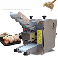 Commercial Wonton Rolling Pressing Machine Electric Pastas Dumpling Slicer Bread Crust Round Or Square Dough Machine 10-15cm