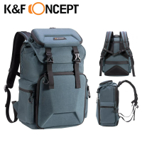 【K&amp;F Concept】新休閒者 專業攝影單眼相機後背包 防撞防水 水藍色 體積25L容量22L(KF13.098V4)
