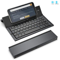 JOMAA Folding Bluetooth Mobile Phone Keyboard Rechargeable Wireless Pocket Keyboard for iPhone Samsung Phones Tablet