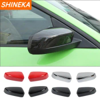 SHINEKA ABS Car Rear Mirror Protect Frame Covers For Ford Mustang 2009-2013 Car Side Rearview Mirror Decoration Cover Stickers