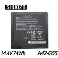 SHUOZB A42-G55 Laptop Battery For ASUS G55V G55VM G55VW S1129V ES71 DH71 DS71 S1020V ROG-G55VW G55XI361VW G55XI363VW 14.4V 74Wh
