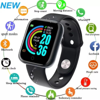 จัดส่งฟรี 2025 Y68 สมาร์ทวอทช์, ใหม่ในปี 2024, บลูทูธ, กันน้ำ IP67, นาฬิกาผู้ติดตามฟิตเนส 115/116 Pl