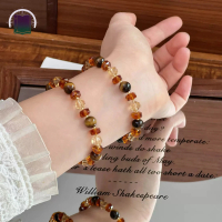 Gelang reka bentuk “Menara Coklat Keemasan” — Menara Kuning dengan batu Mata Harimau TK 233