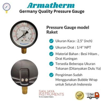 ARMATHERM Pressure Gauge 2,5" inch Drat 1/4 Material Besi Manometer Uap Setrika Boiler - 2,5kg 60kg